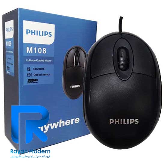 موس با سیم فیلیپس مدل M108