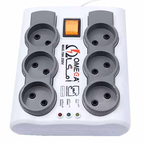 محافظ برق 6 خانه کلید دار استاندارد امگا OMEGA مدل P6000 طول 1.5 متر