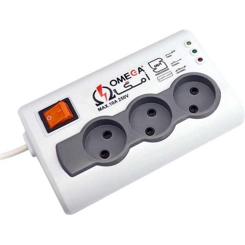 محافظ برق 3 خانه کلید دار استاندارد امگا OMEGA مدل P3000 طول 1.5 متر