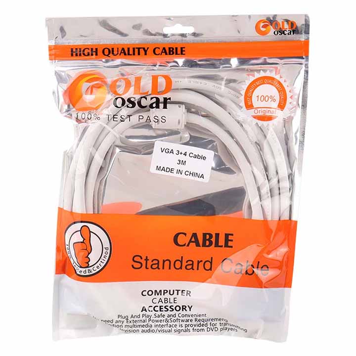کابل VGA (3+4) گلد اسکار GOLD OSCAR طول 3 متر