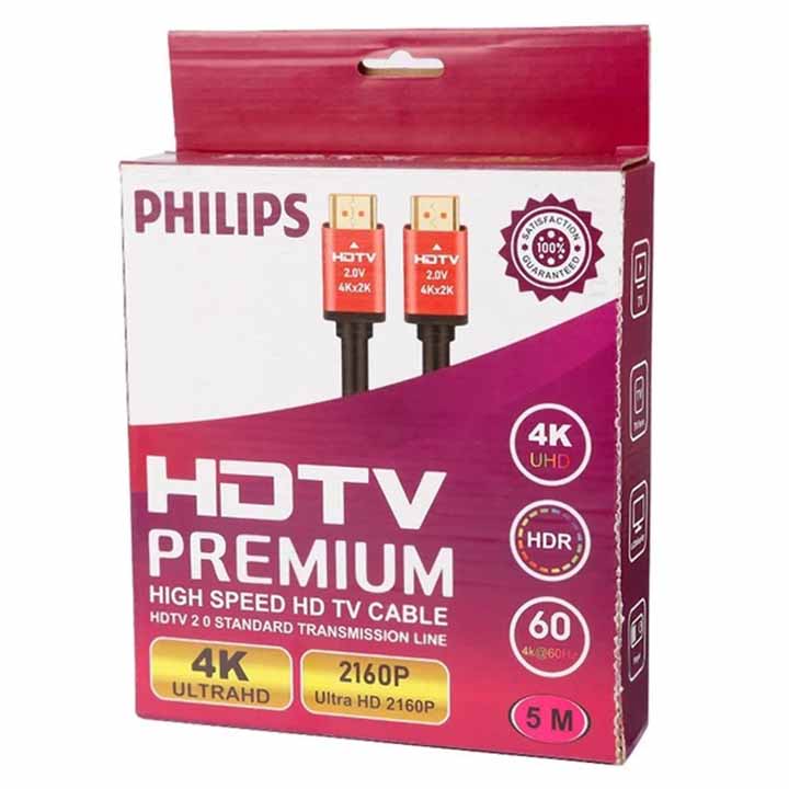 کابل HDMI فیلیپس PHILIPS مدل 4K UltraHD طول 5 متر