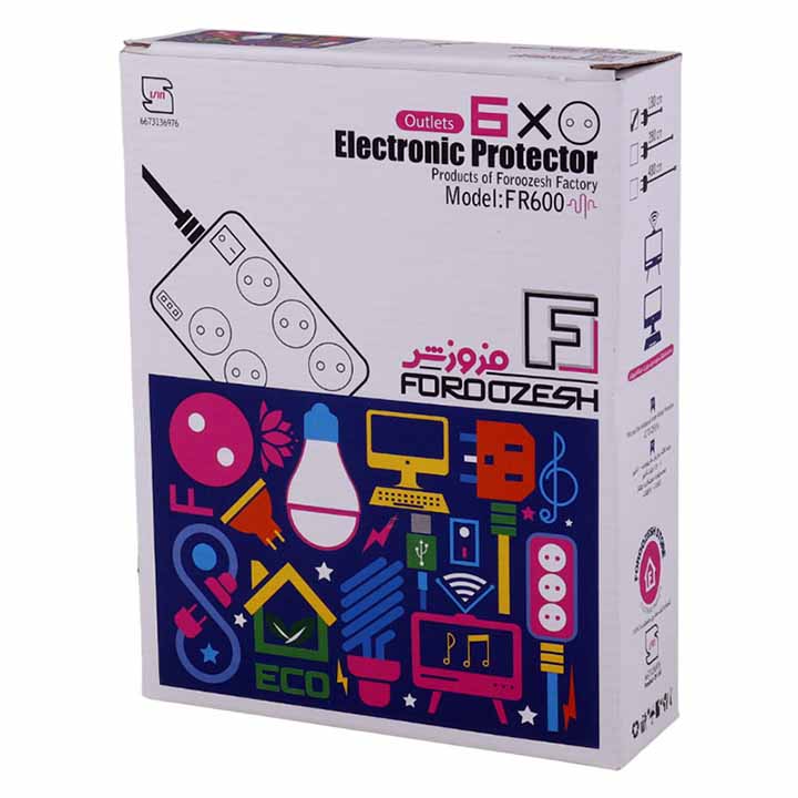محافظ برق 6 خانه فروزش FOROOZESH مدل FR600 طول 1.8 متر