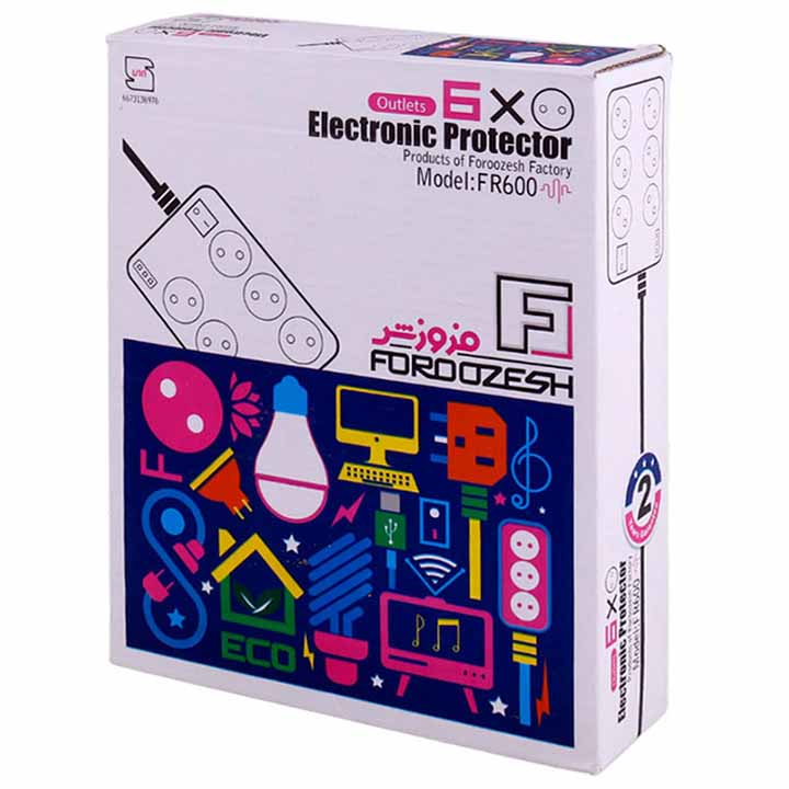 محافظ برق 6 خانه فروزش FOROOZESH مدل FR600 طول 2.8 متر