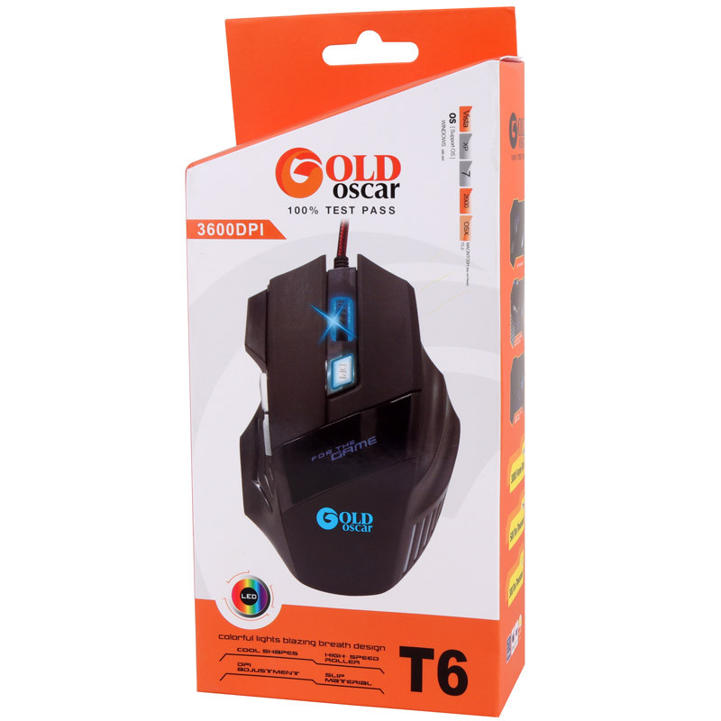موس گیمینگ سیمی گلد اسکار GOLD OSCAR مدل T6