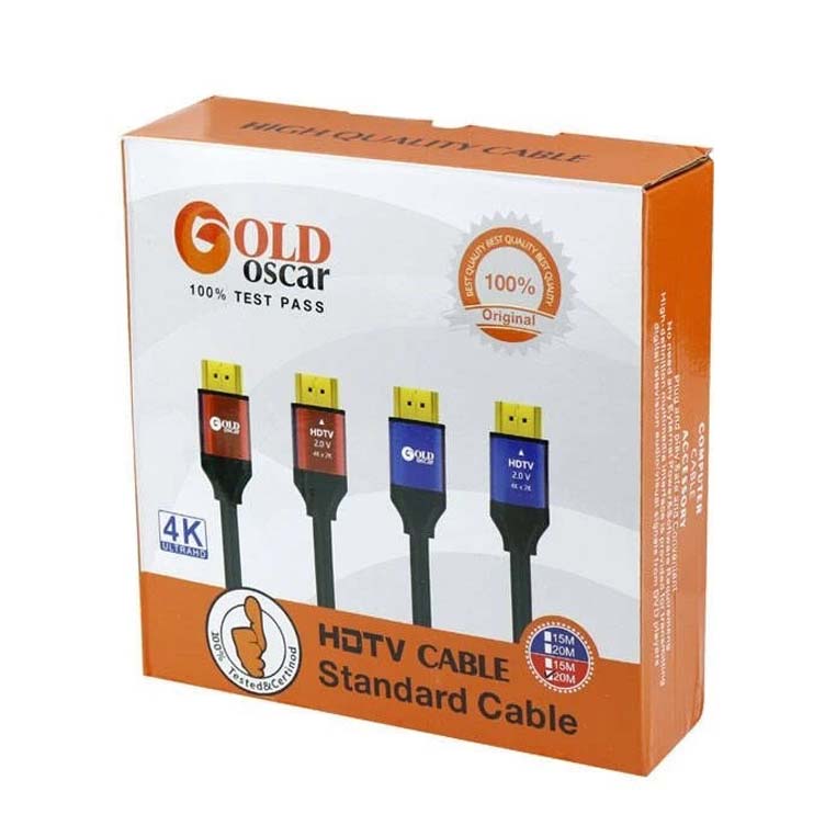 کابل HDMI 4K سر طلایی گلد اسکار GOLD OSCAR طول 20 متر