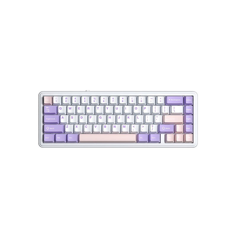 کیبورد بی سیم گیمینگ AULA F65 PINK+WHITE+PURPLE NIMBUS SWITCH V3