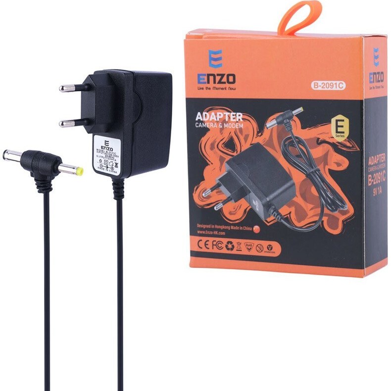 آداپتور 9 ولت 1 آمپر انزو مدل ENZO B-2091C دو فیش